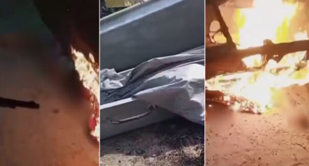 Homem é morto com 30 tiros e queimado em via pública