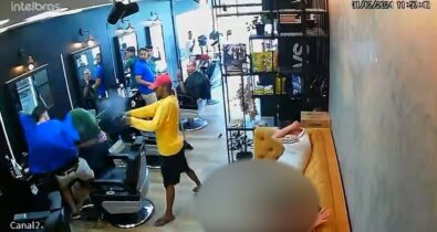 VÍDEO: Policial é baleado durante assalto dentro de barbearia em Timon (MA)