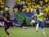 Vini Jr. marca nos acréscimos e Brasil sobe na tabela das Eliminatórias da Copa