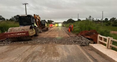 Ponte sobre o rio Bambu é liberada após interdição na BR-316 em Bacabal