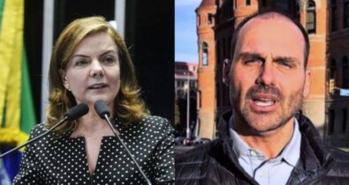 Gleisi Hoffmann afirma que Eduardo Bolsonaro é “medroso” por permanecer nos EUA