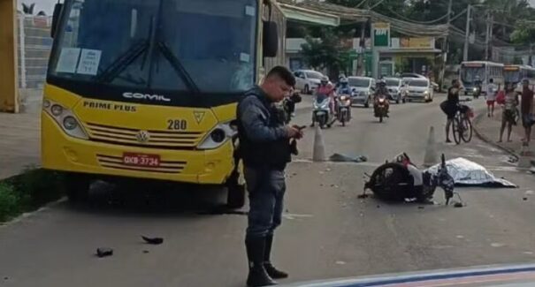 Motociclista morre após colisão frontal com ônibus na Av. General Arthur Carvalho, em São Luís