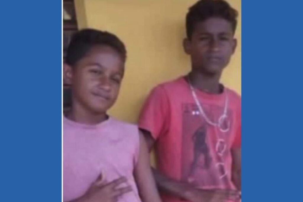Dois irmãos de 13 e 14 anos foram encontrados mortos neste sábado (26), em uma área de mata (Foto: Reprodução)  