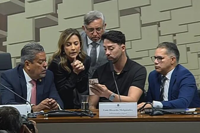 O influenciador Rico Melquiades foi convocado depõe na CPI das Bets nesta quarta-feira (14/5) - (crédito: Reprodução Tv Senado )
