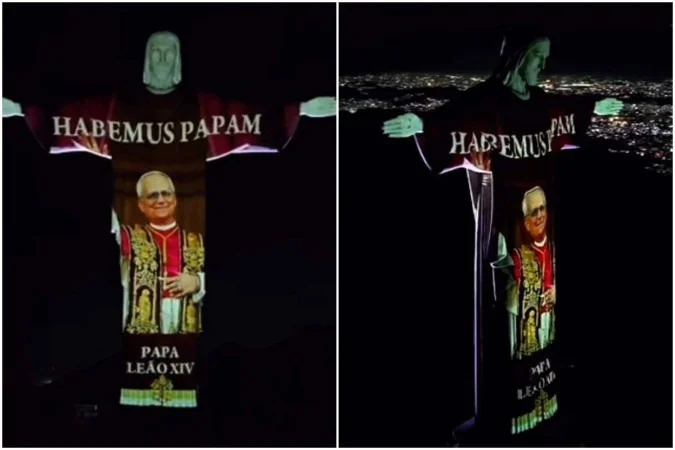 A imagem sorridente do Santo Padre, acompanhada da frase 