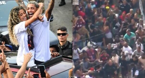 Mc Poze do Rodo deixa a prisão e é recebido com festa por fãs e amigos