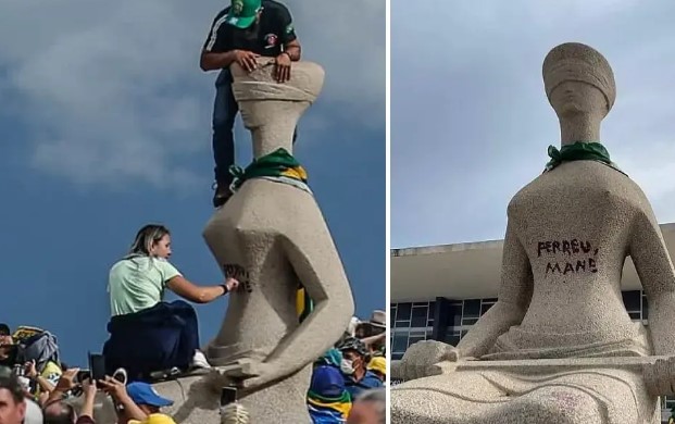 Alexandre de Moraes autoriza assistência religiosa para mulher que vandalizou estátua