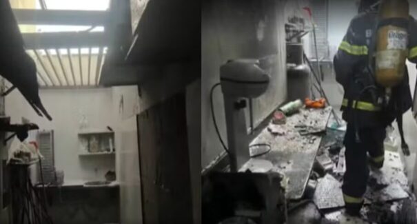 Botijão de gás explode em hamburgueria e causa incêndio em Balsas