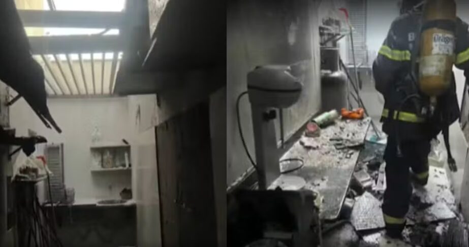 Botijão de gás explode em hamburgueria e causa incêndio em Balsas