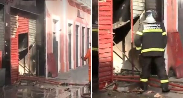 Loja de roupas é destruída por incêndio no Centro de São Luís