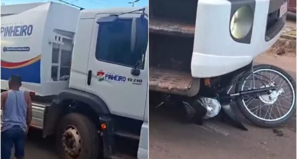 Pai e filho morrem em colisão entre moto e caminhão da Prefeitura de Pinheiro
