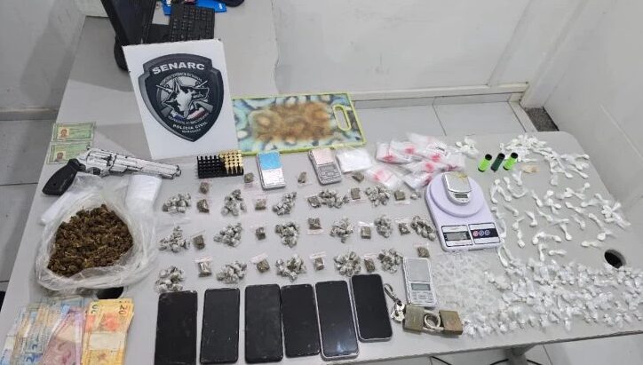 Polícia Civil prende condenado por porte ilegal de arma e mulher por tráfico de drogas em São Luís