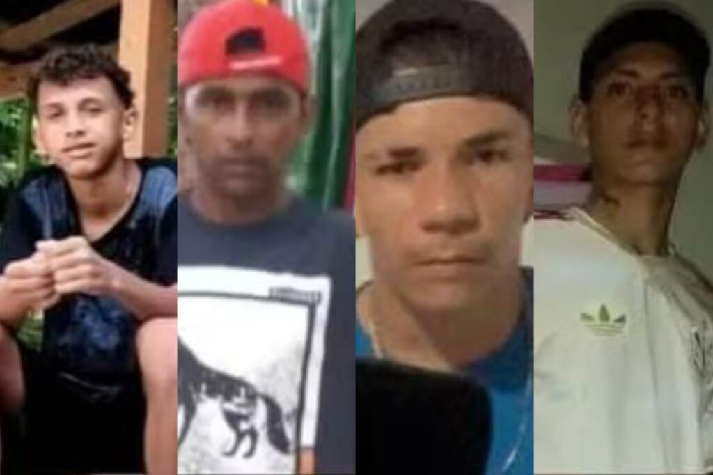 Robson Silva, de 43 anos, Taylon Costa, 17 anos, Robslan Marques, 20 anos e Maurício Montelles, de 19 anos. (Foto: Reprodução)