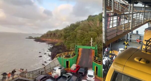 Corpo de Bombeiros leva suprimentos para passageiros em ferry encalhado no Maranhão