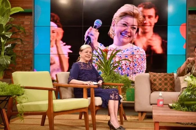 Ione Borges em sua última aparição no programa 'Mulheres', da TV Gazeta, em 2020 (Foto: Reprodução / TV Gazeta)
