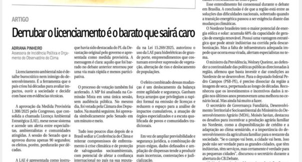 Derrubar o licenciamento é o barato que sairá caro