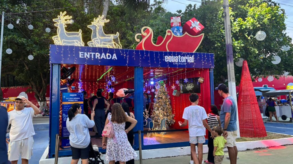 O estande Sinta a Energia do Natal da Equatorial Maranhão na Vila Encantada do Ipem está localizada próximo à praça de alimentação. - (Foto: Divulgação)