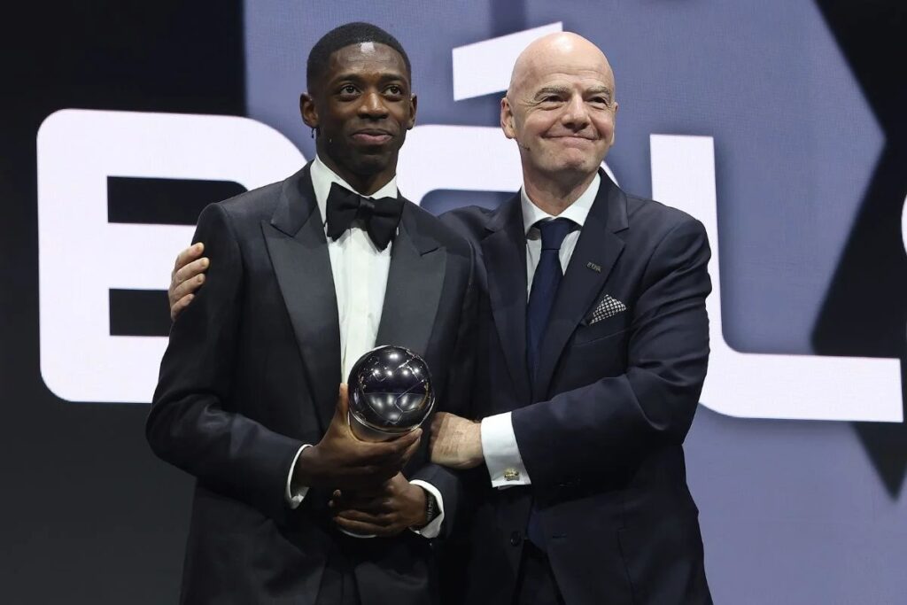 Ousmane Dembélé é eleito o melhor jogador do mundo no Fifa The Best 2025