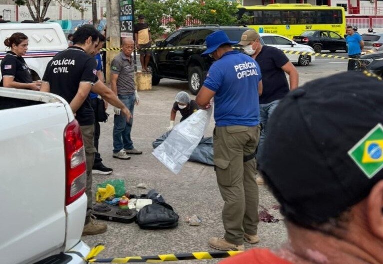 Homem foi morto a tiros em posto de combustíveis, no centro da capital (Foto: Divulgação)