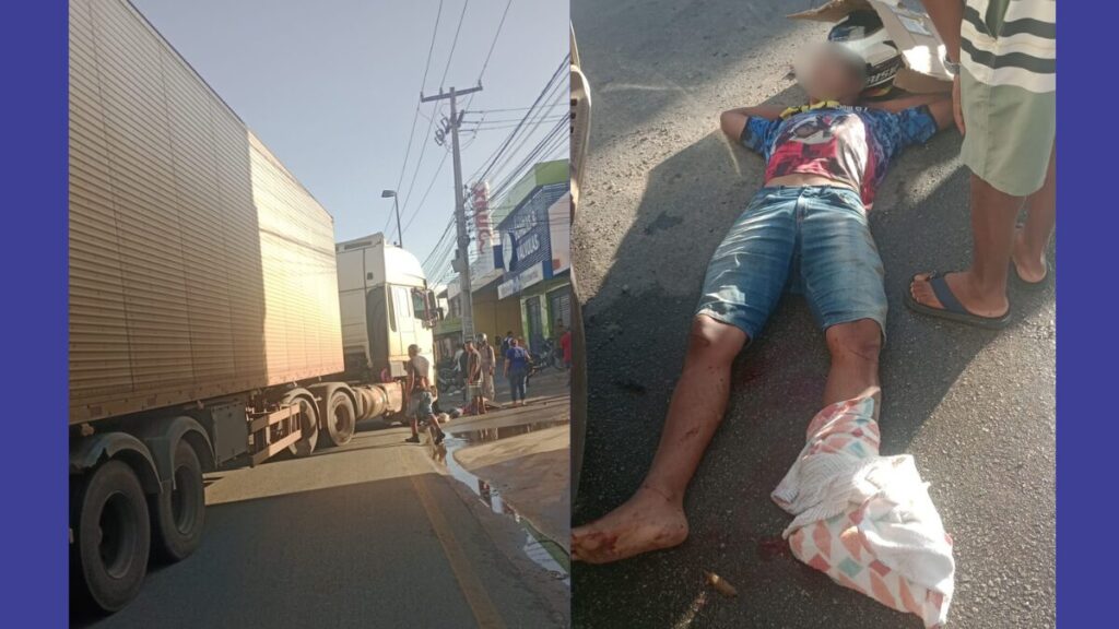 Motociclista fica ferido após colisão com caminhão na Av. Guajajaras, em São Luís