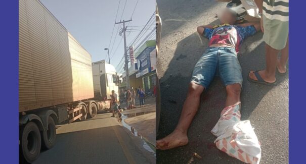 Motociclista fica ferido após colisão com caminhão na Av. Guajajaras, em São Luís