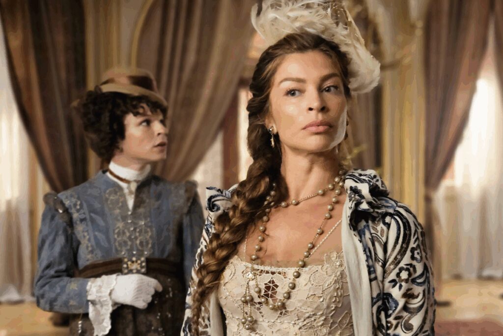 A novela “Dona Beja” resgata a história da cortesã mineira que desafiou convenções do período colonial brasileiro (Imagem: Reprodução digital | HBO Max)
