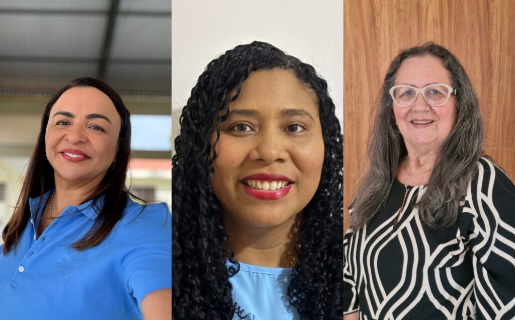 As educadoras Karini da Silva Pinto, Ecleid Maria Bonfim Vieira e Christiane Praseres Lima Cunha, de São Luís (MA), são finalistas na categoria Gestão Educacional Transformadora (Foto: Divulgação)