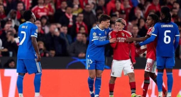 Uefa suspende jogador do Benfica após episódio de racismo contra Vini Jr