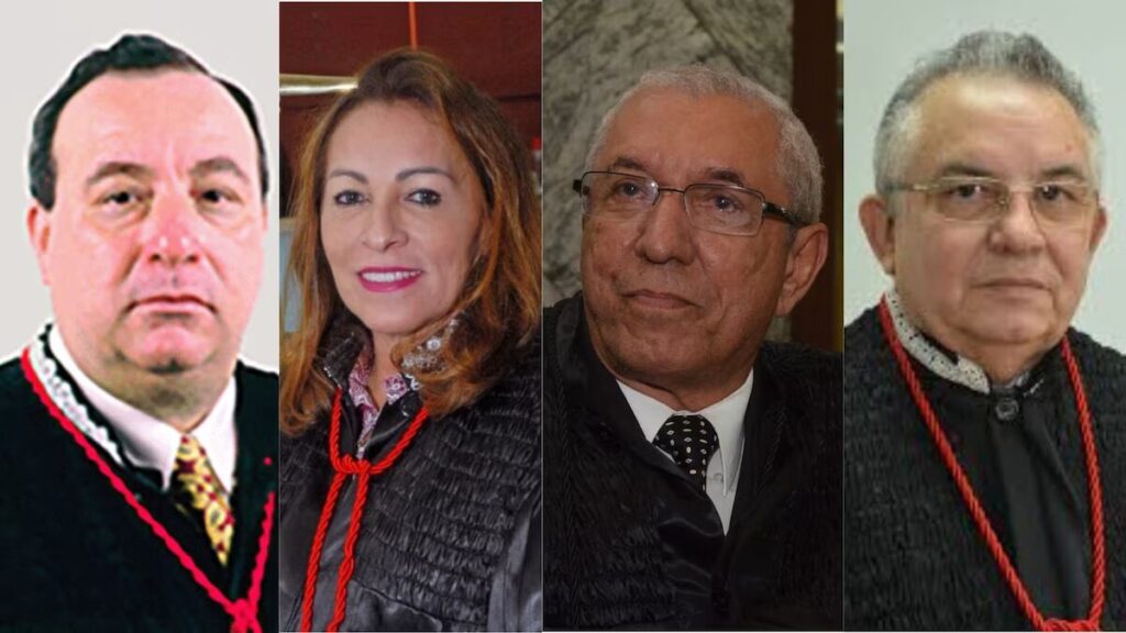 Os desembargadores Antonio Pacheco Guerreiro Júnior, Nelma Celeste Sousa Silva Sarney Costa, Luiz Gonzaga Almeida Filho e  Marcelino Everton Chaves estão afastados desde outubro de 2024 (Foto: Reprodução)