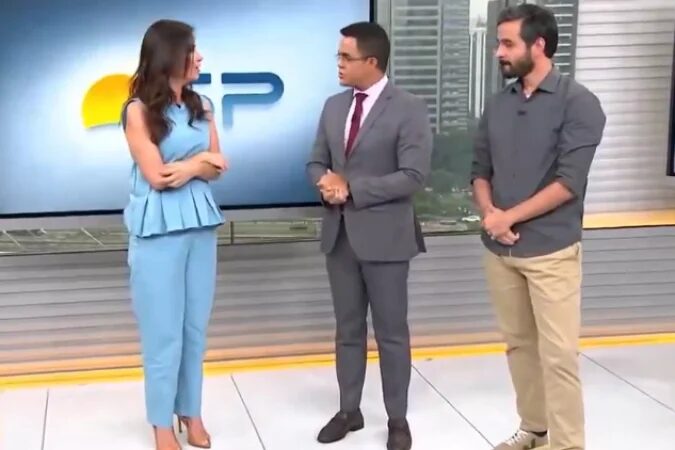 Os jornalistas Sabina Simonato, Marcelo Pereira e Guilherme Pimentel - (crédito: Reprodução / X / @whatwouldlbdo)
