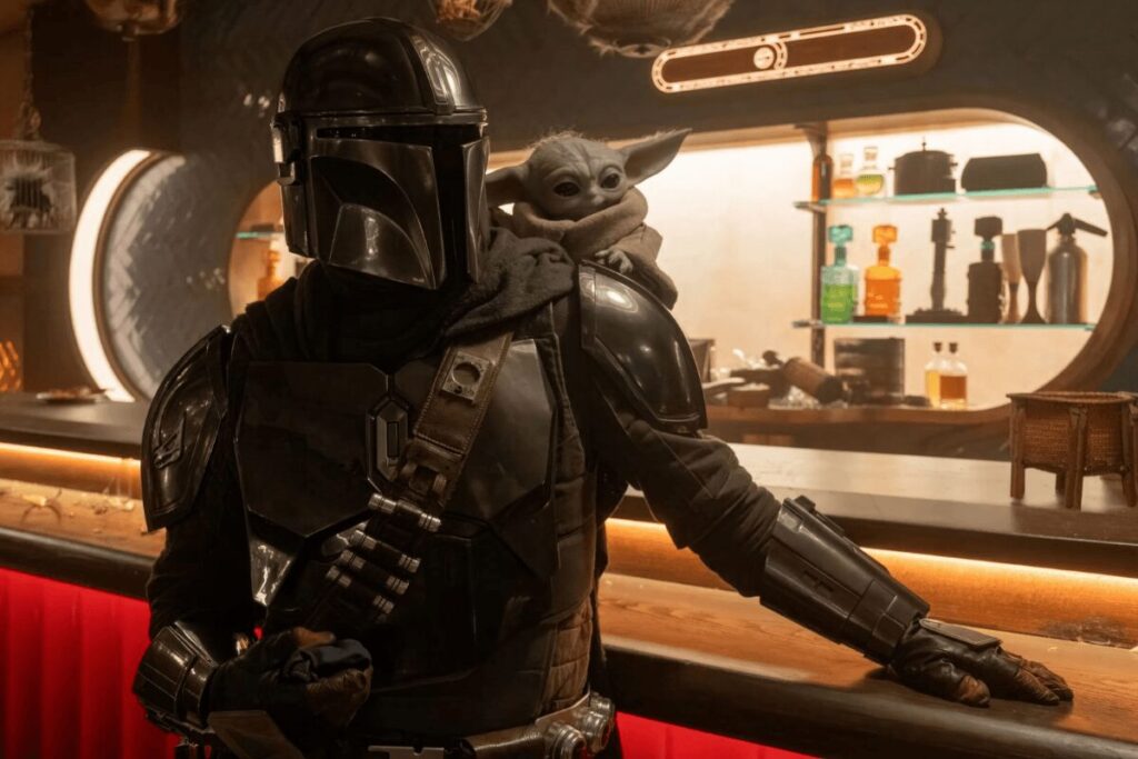 Em “Star Wars: O Mandaloriano e Grogu”, a dupla encara novos desafios enquanto tenta proteger o futuro da galáxia (Imagem: Reprodução digital | Disney Pictures)
