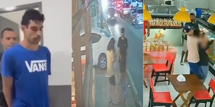 A identificação do agressor foi possível após vídeos das câmeras (Foto: Reprodução/Redes Socias)