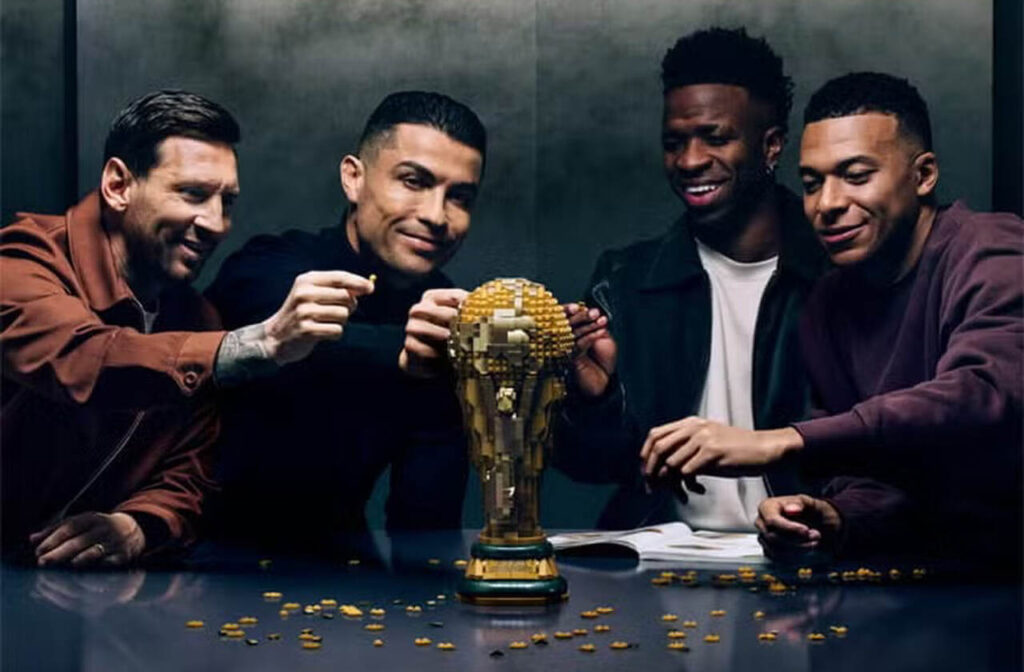 Comercial reúne Cristiano Ronaldo, Messi, Mbappé e Vini Jr (Foto: Reprodução)