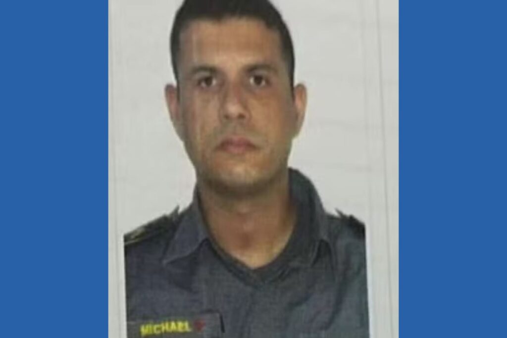 O policial militar Michael Bruno Lopes Santos entregou-se à polícia nesta quinta-feira (7) (Foto: Reprodução)