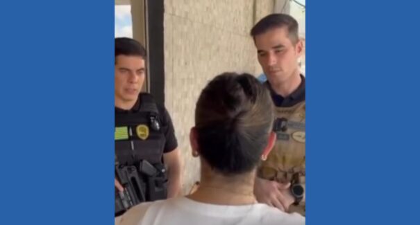Vídeo: suspeita de agredir doméstica grávida é presa enquanto tentava fugir