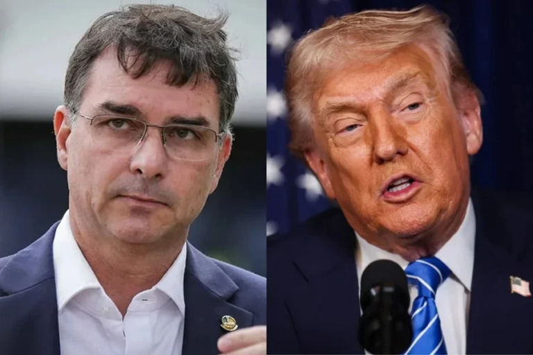 Flávio Bolsonaro desembarca em Washington para reunião na Casa Branca