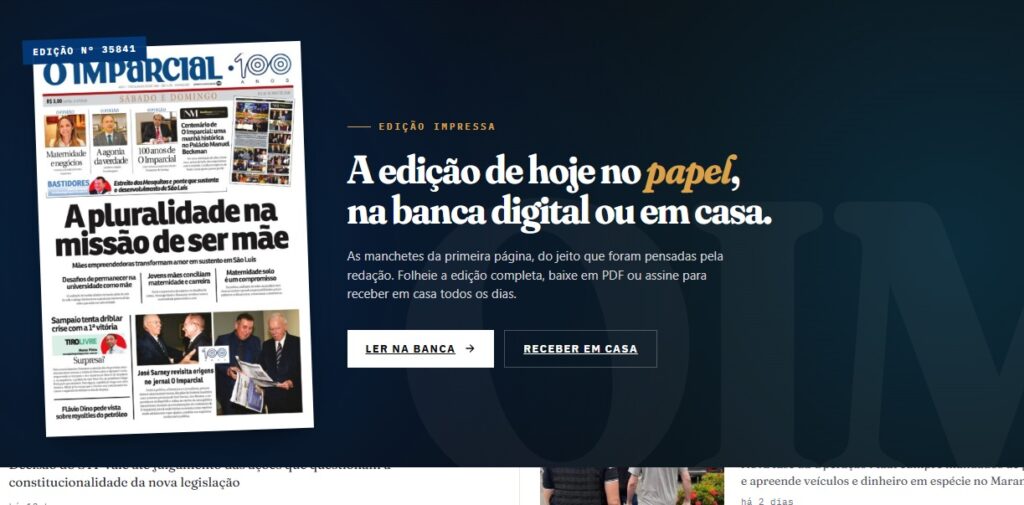Novo portal aposta em modernidade (Foto: Divulgação/O Imparcial)