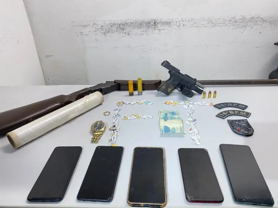 Confronto com a Força Tática deixa um morto e quatro presos por tráfico e armas em Pindaré-Mirim (Foto: PMMA)