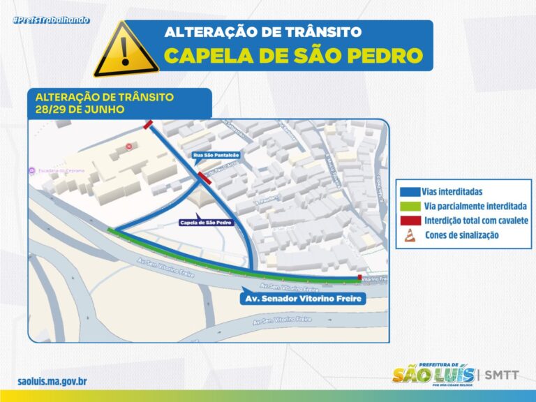 Trânsito em São Luís terá interdições para as festas de São Pedro e São Marçal; confira as mudanças