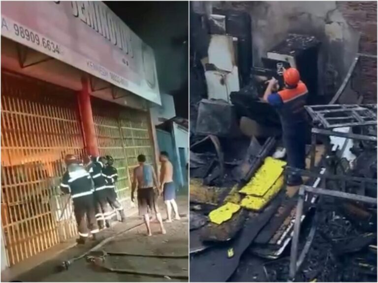 Incêndio destrói loja de móveis seminovos no bairro da Camboa, em São Luís