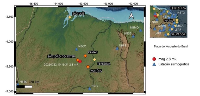 Tremor de terra de magnitude 2,8 é registrado em Caxias