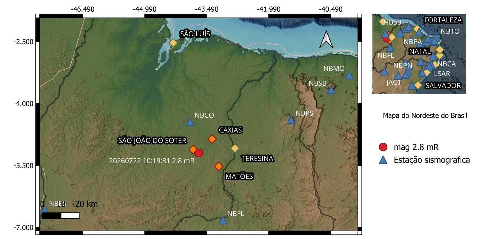 Tremor de terra de magnitude 2,8 é registrado em Caxias