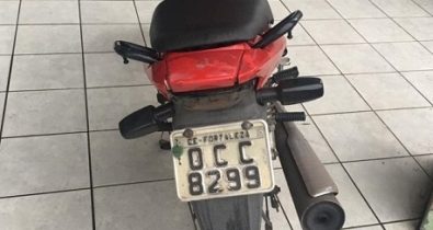 Motocicleta roubada de Fortaleza é apreendida em São Luís